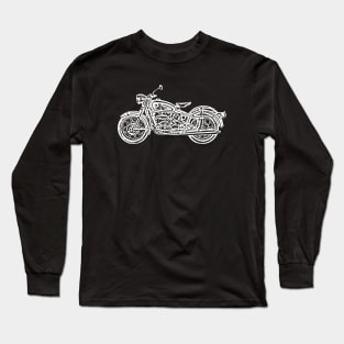 R50 Bike White Sketch Art Long Sleeve T-Shirt